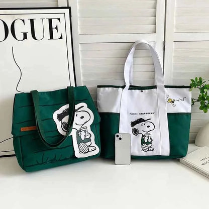 Classic Snoopy Canvas Crossbody Tote Bag – Large Capacity Shoulder Bag