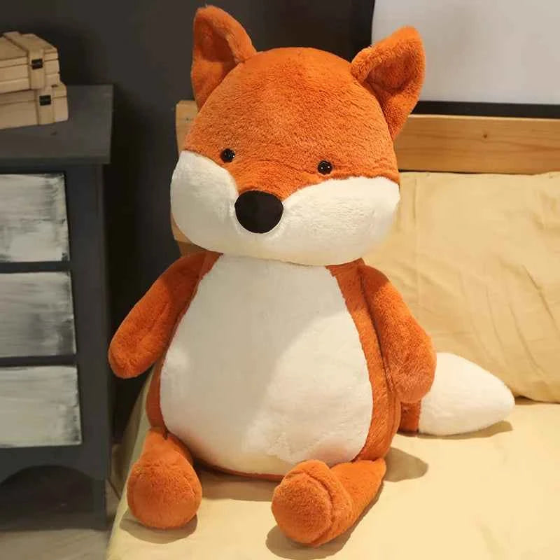 Kawaii Fluffy Fox Plush Toy – Soft Stuffed Cartoon Fox Sofa Pillow & Valentine’s Gift (35–90cm)