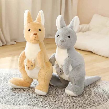 Mother & Baby Kangaroo Plush Toy – Kawaii Giant Stuffed Animal Hug Pillow