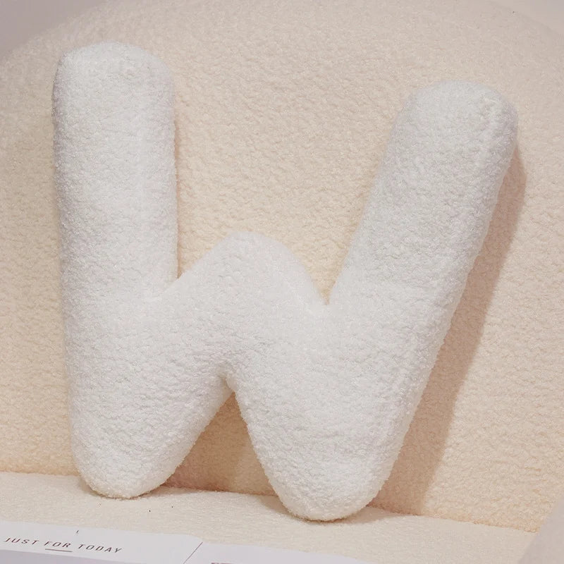 Kawaii English Letter Plush Pillow – Soft Stuffed Alphabet Sofa Cushion & Kids Learning Toy (A–Z + Heart) W