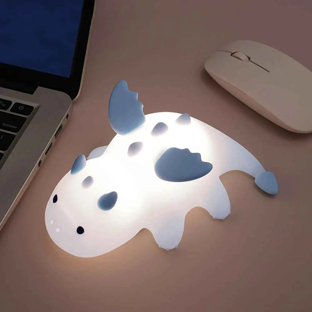 Kawaii Animal Silicone Night Light - Rechargable Fox/Duck/Frog Touch Sensor Lamp