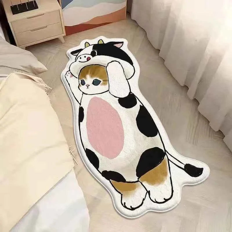 Cartoon Cat Carpet Plush Warm Bedside Blanket Cute Girlish JFYR lint-free 4