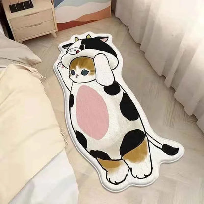Cartoon Cat Carpet Plush Warm Bedside Blanket Cute Girlish JFYR lint-free 4