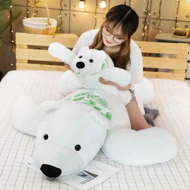Giant Polar Bear Plush Toy (23.6-39.4 in) - Cute Cartoon Stuffed Doll Long Pillow Gift