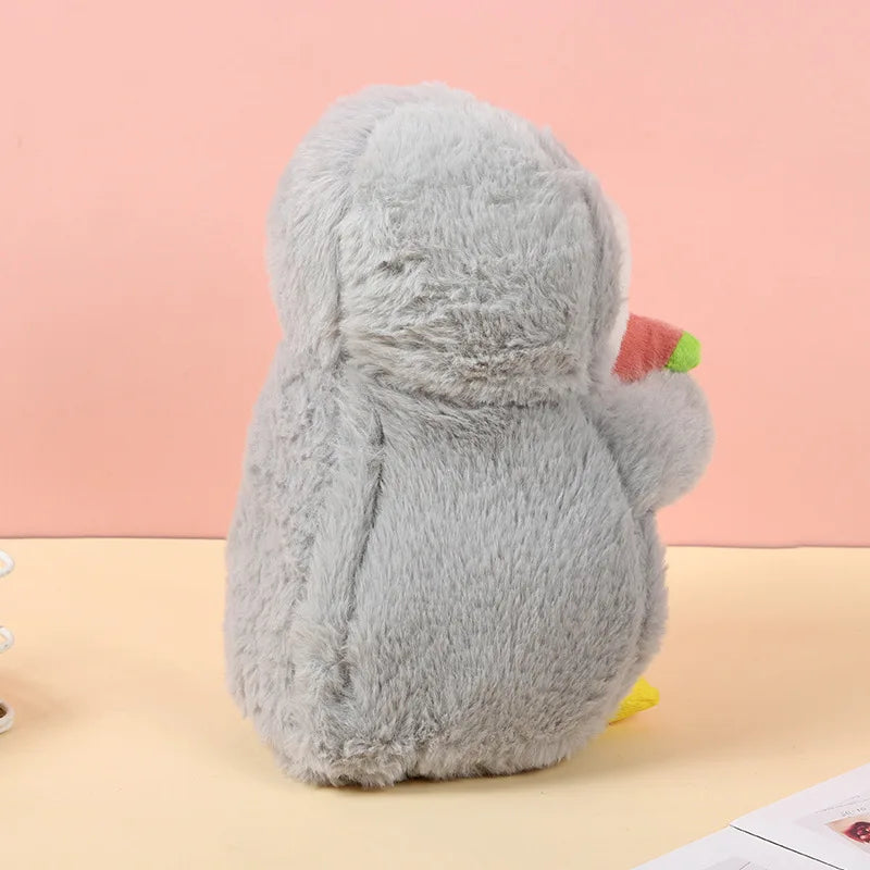 Watermelon Penguin Breathing Plush Toy – Music & Light Companion