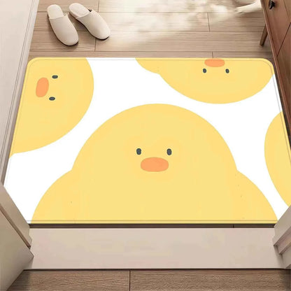 1pc Cute Yellow Duck Face Doormat Non-Slip Absorbent Rug 6603060317