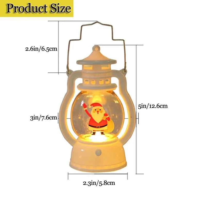 Portable LED Christmas Santa Snowman Lanterns - Indoor Holiday Decor Lights