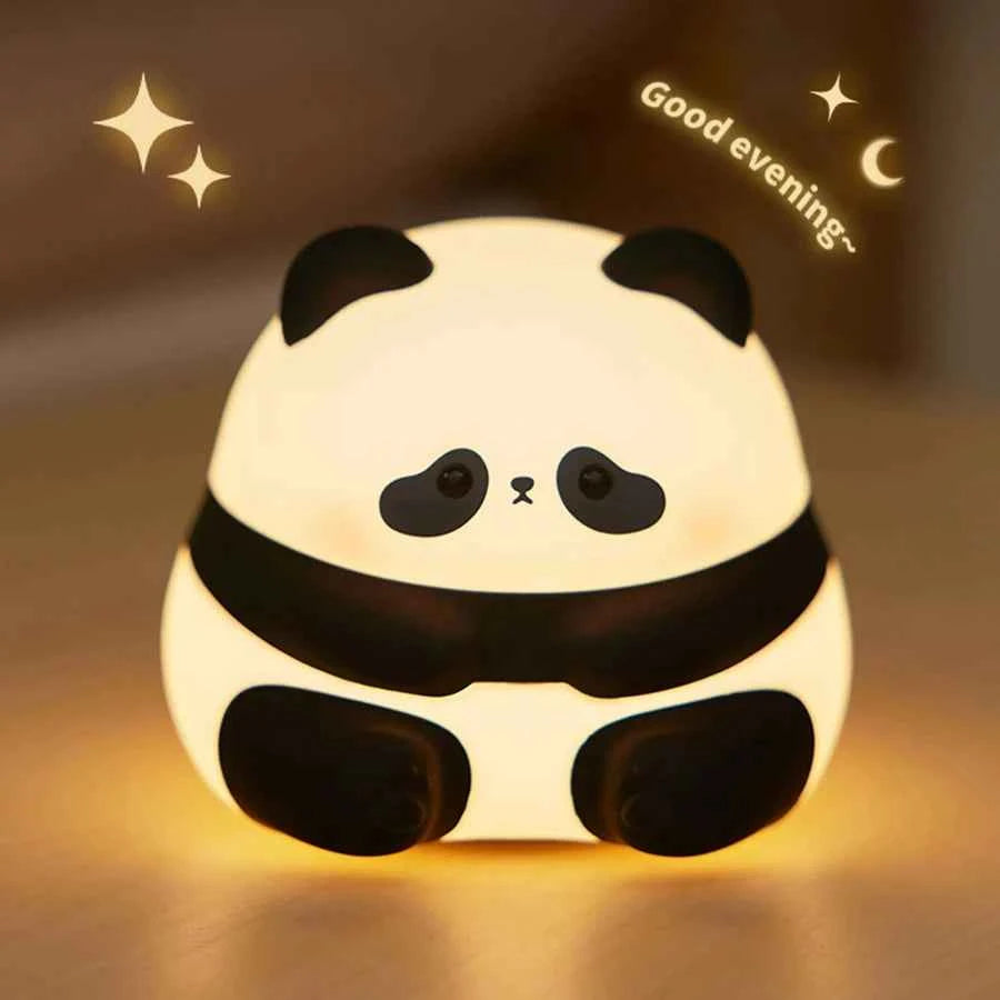 Kawaii Animal LED Night Light (3.9 in) - Dimmable Silicone Table Lamp Rechargeable