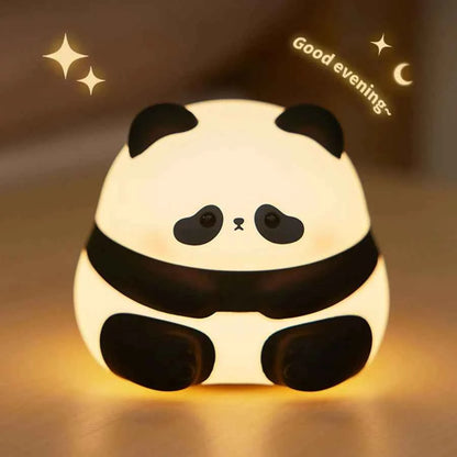 Kawaii Animal LED Night Light (3.9 in) - Dimmable Silicone Table Lamp Rechargeable