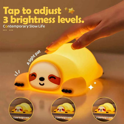 Kawaii Animal Silicone Night Light - Rechargable Fox/Duck/Frog Touch Sensor Lamp