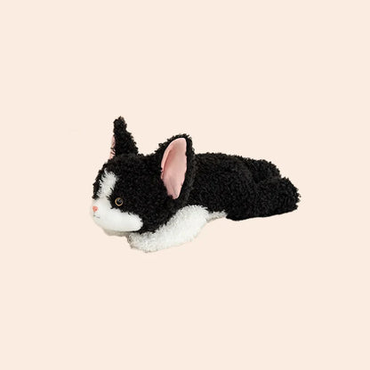 Kawaii Devon Rex Cat Plush Doll - Soft Realistic Lying Curly Kitten Stuffed Pillow and Gift, 3 Sizes S-30cm (11.8")