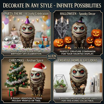 Critters Retro Horror Monster Plush Toy Horror Design With Glowing Red Eyes Ideal For Halloween Decor & Collector Gifts