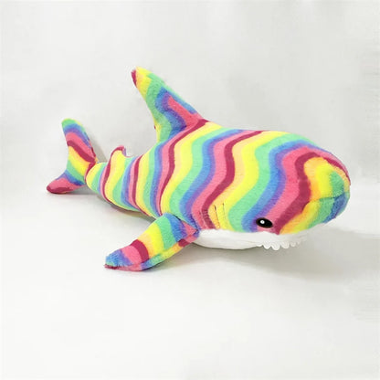 Simulated Shark Sea Creature Blue Pink Grey Fish Toy Super soft Dolls Cartoon Pillow Bed Decor Birthday Gift for Girls Boys Rainbow shark MYJ