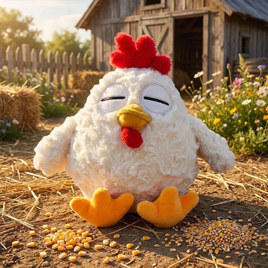 15cm Silly Chicken Plush Toys Cute Farmyard Animal White