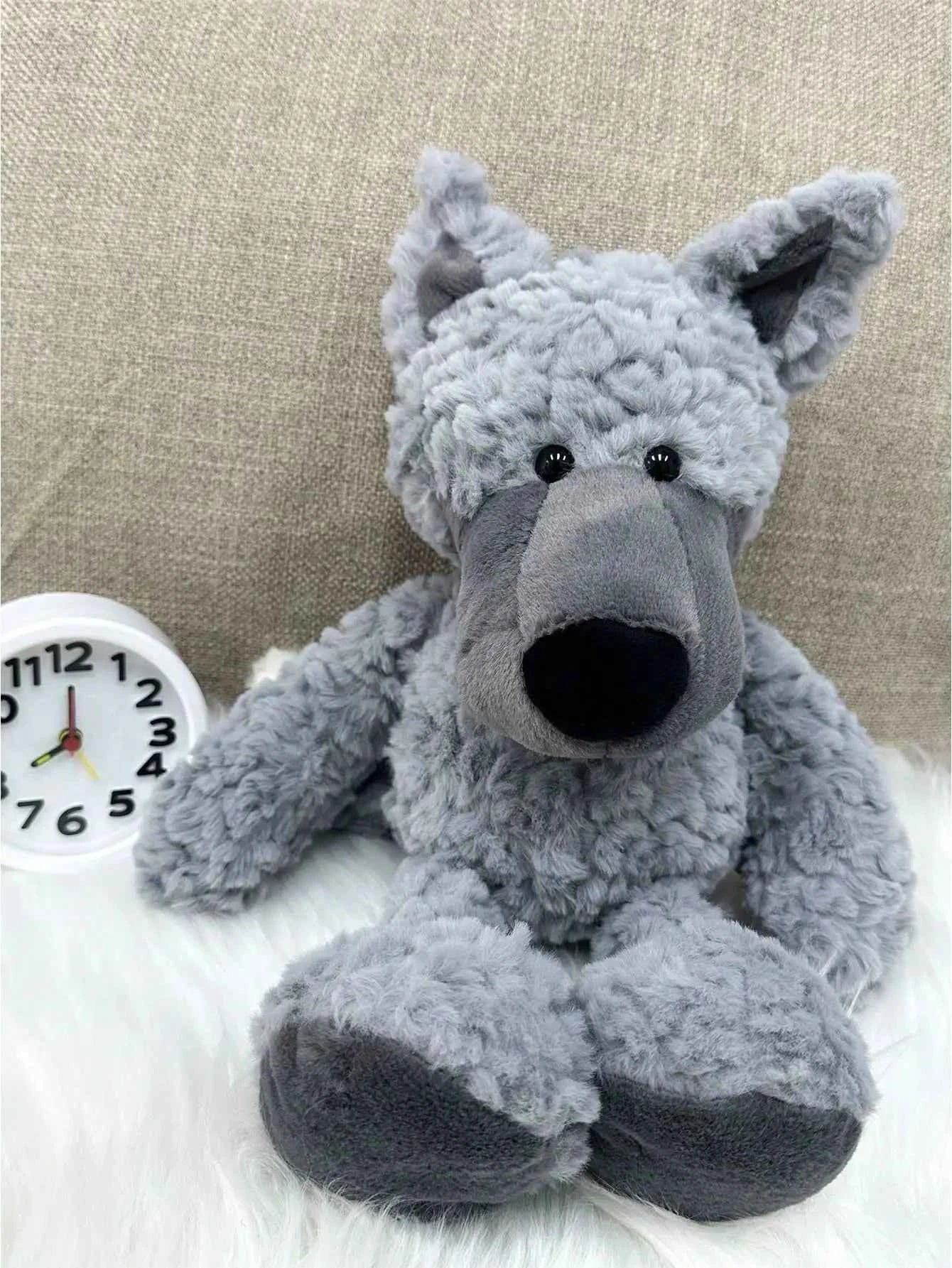 Gray Wolf Plush Toy – 15.7" (40cm) Fluffy Stuffed Animal