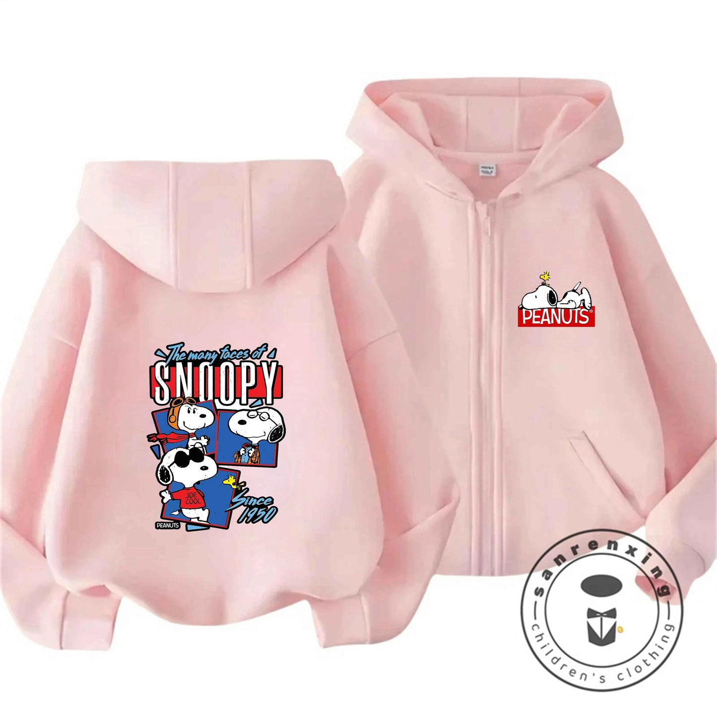 Snoopy Kids Zip-Up Hoodie – Cute Cartoon Winter Sweatshirt 2