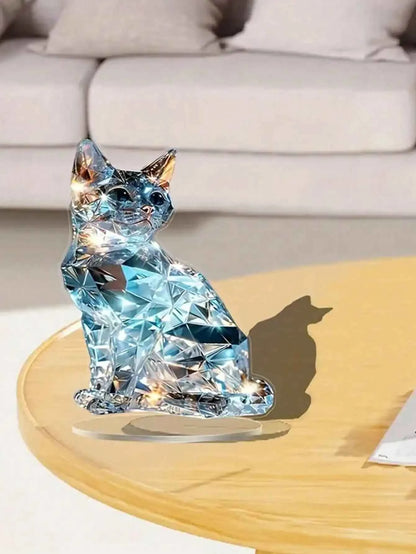 Elegant exotic cat table decoration sculptures, home and office decorations, classic animal themed Thanksgiving decorations。