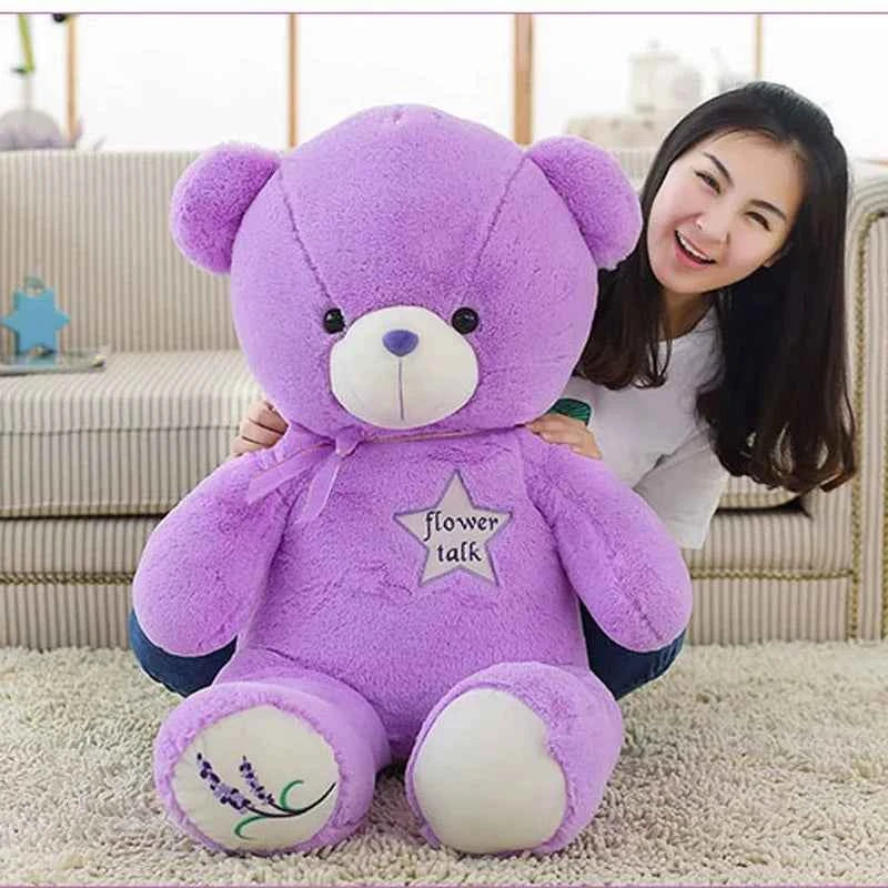 Giant Purple Bear Plush Toy (13.8-47.2 in) - High Quality Stuffed Animal Doll Gift