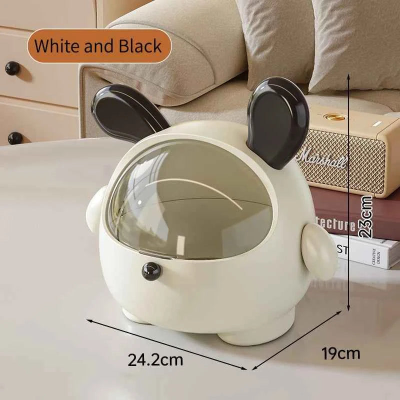 Cute Decorative Flip Lid Storage Box Multifunctional Keys White