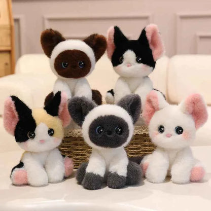 24cm Adorable Sitting Devon Cat Siamese Cat Plush Toy Doll Home Office Decoration, Perfect Gift for Cat Lovers Boys And Girls
