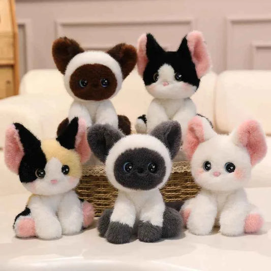 24cm Adorable Sitting Devon Cat Siamese Cat Plush Toy Doll Home Office Decoration, Perfect Gift for Cat Lovers Boys And Girls