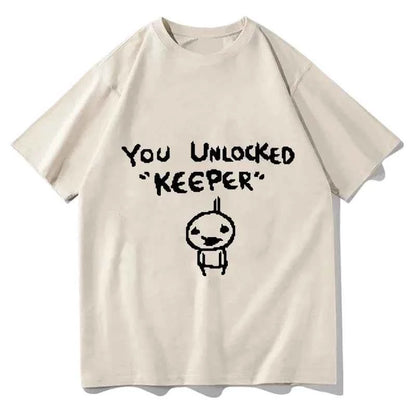 The Binding Of Isaac Print T Shirt - Oversized You Unlocked Keeper Streetwear Tee