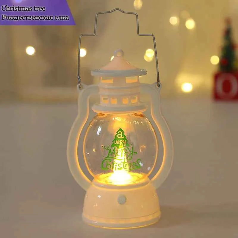 Portable LED Christmas Santa Snowman Lanterns - Indoor Holiday Decor Lights