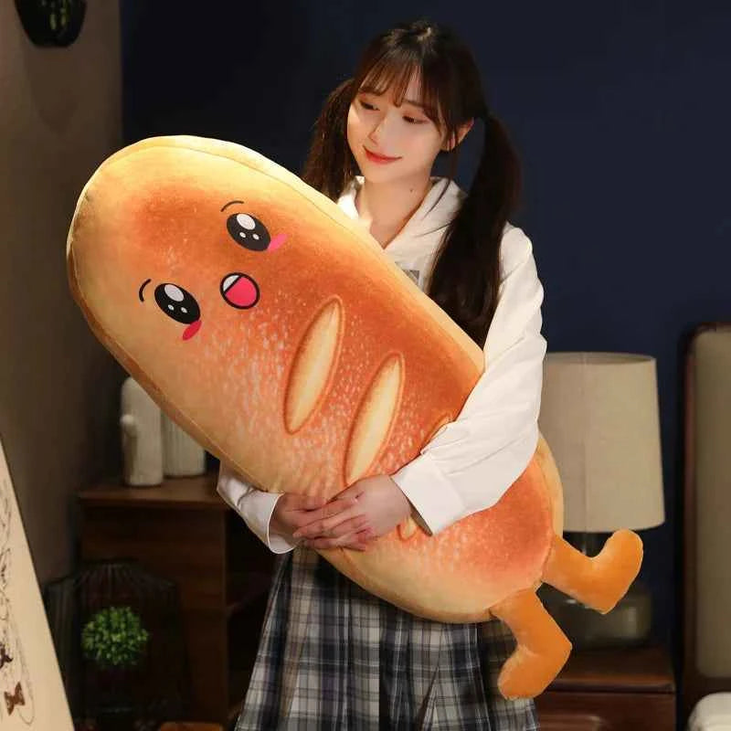 Cute Toast Bread Plush Pillow – Kawaii Soft Food Stuffed Cushion