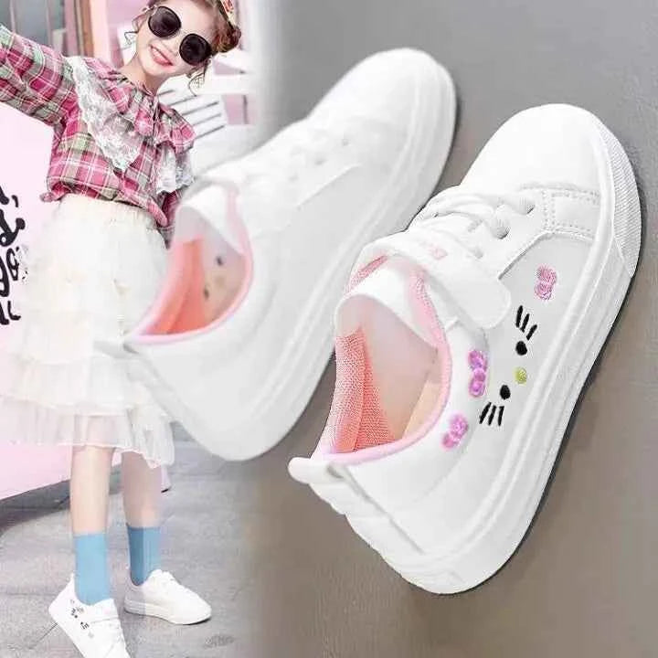 Kids White Sneakers 2025 Fall Slip Resistant Durable Spring Autumn Shoes for Girls 4-16 Years Old Fashion Casual Sports Shoes