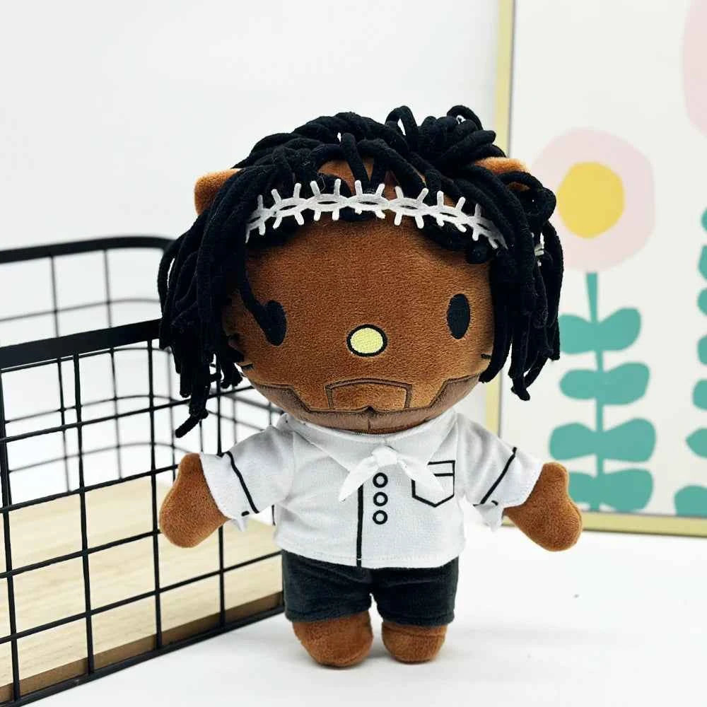Hello Kitty Kendrick Lamar Plush Doll (9.84 inches) - Curly Hair Figure Stuffed Toy