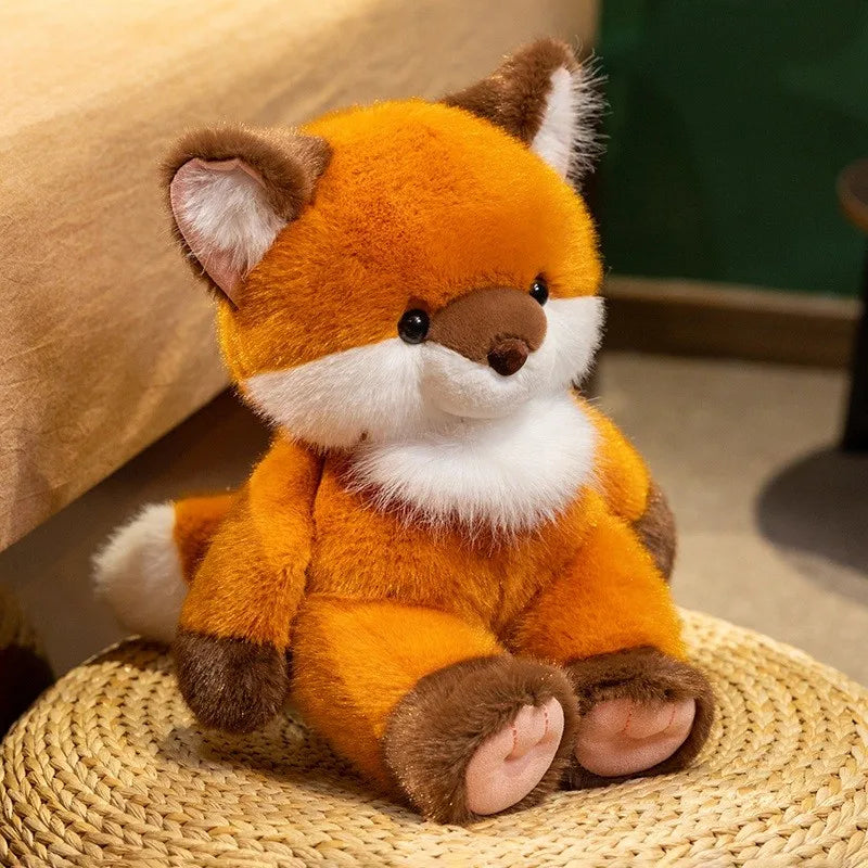 Kawaii Animal Plush Doll - Soft Stuffed Bear, Fox, and Pig Hugging Toy and Gift, 22cm and 30cm Fox