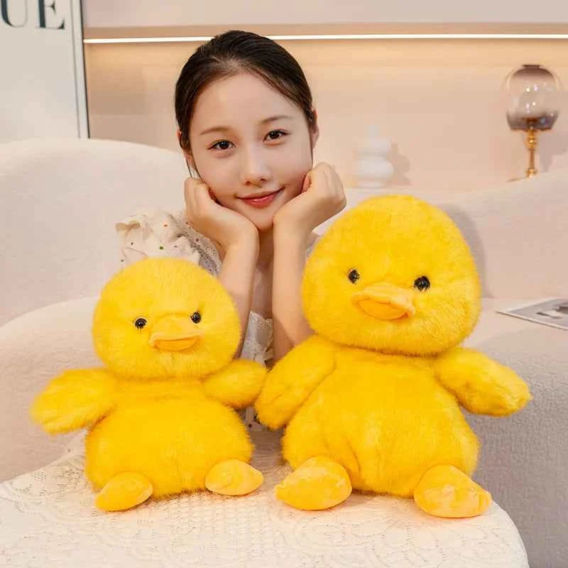 Kawaii Yellow Duck Plush Pillow - Soft Fluffy Stuffed Duck Toy and Room Decor Gift, 25cm and 30cm
