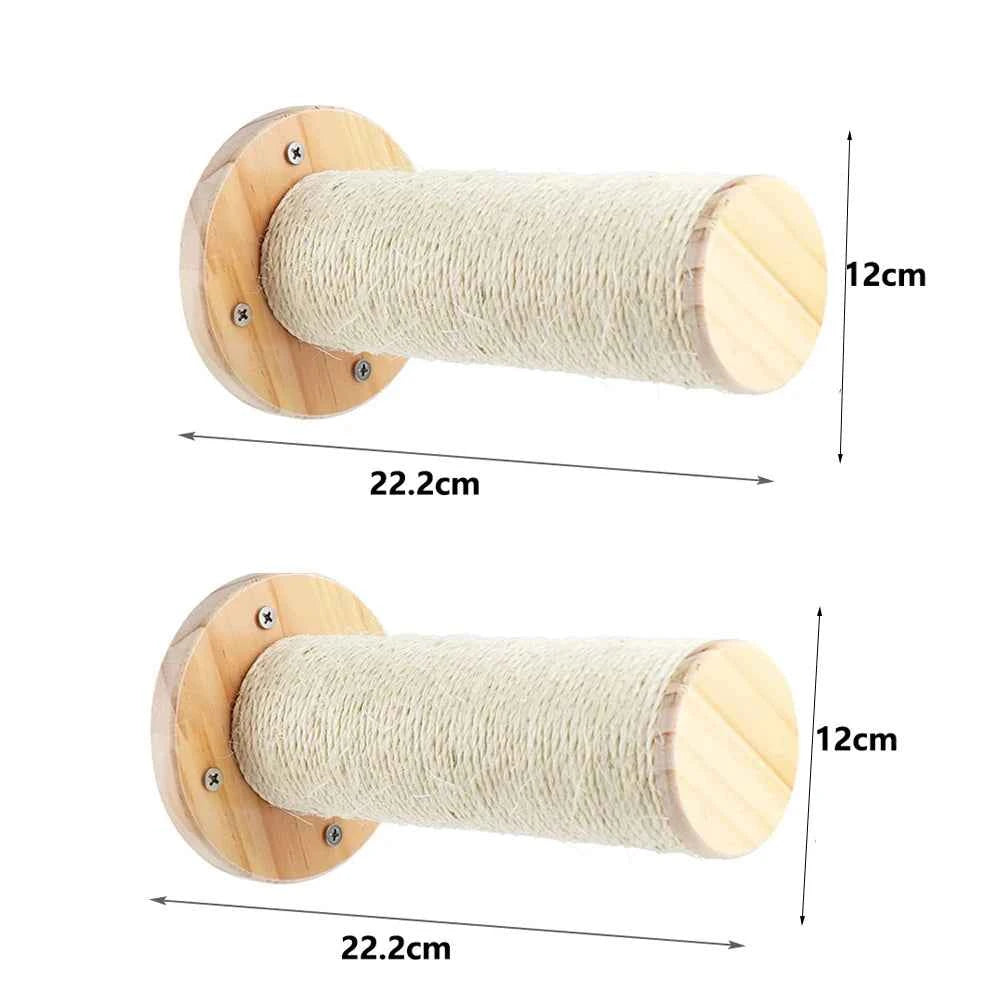 1 Piece Wall-mounted Cat Climbing Rope Solid Wooden Pedals 2pcs scratching post China Mainland
