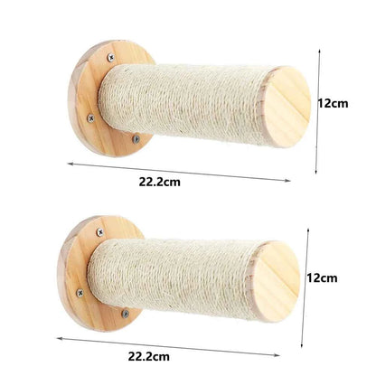 1 Piece Wall-mounted Cat Climbing Rope Solid Wooden Pedals 2pcs scratching post China Mainland
