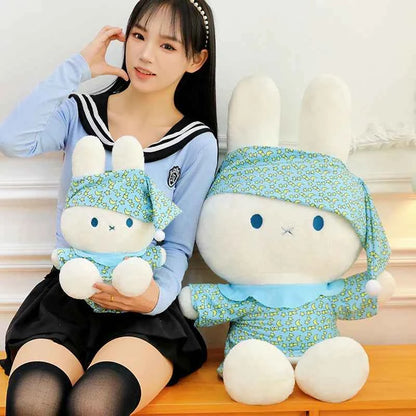 Kawaii Pajamas White Bunny Plush Toy – Soft Stuffed Rabbit Sleeping Pillow Cuddle Doll (40–80cm)