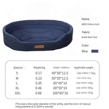 Oxford Cloth Dog Bed Mat – Moisture-Resistant Pet Mattress with Sponge Filling Blue
