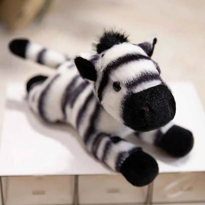 12 Types Plush Animal Toys Realistic Stuffed Tige Lion Giraffe Elephant Panda Soft Simulation Plushie Birthday Gift for Kids