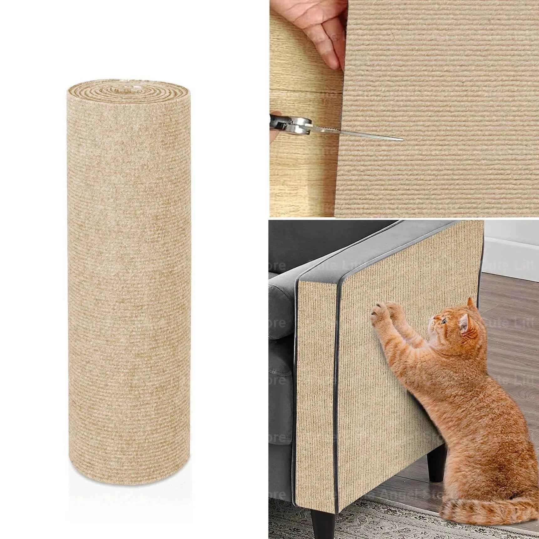 40x300cm Cat Scratcher Sofa Protector Cats Scratcher Pad Khaki