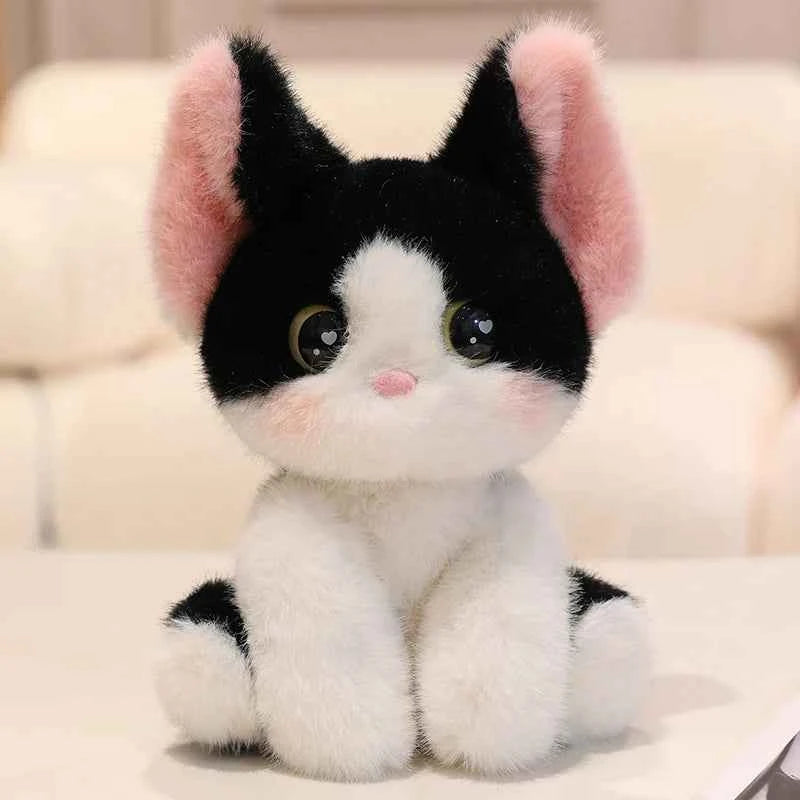 24cm Adorable Sitting Devon Cat Siamese Cat Plush Toy Doll Home Office Decoration, Perfect Gift for Cat Lovers Boys And Girls