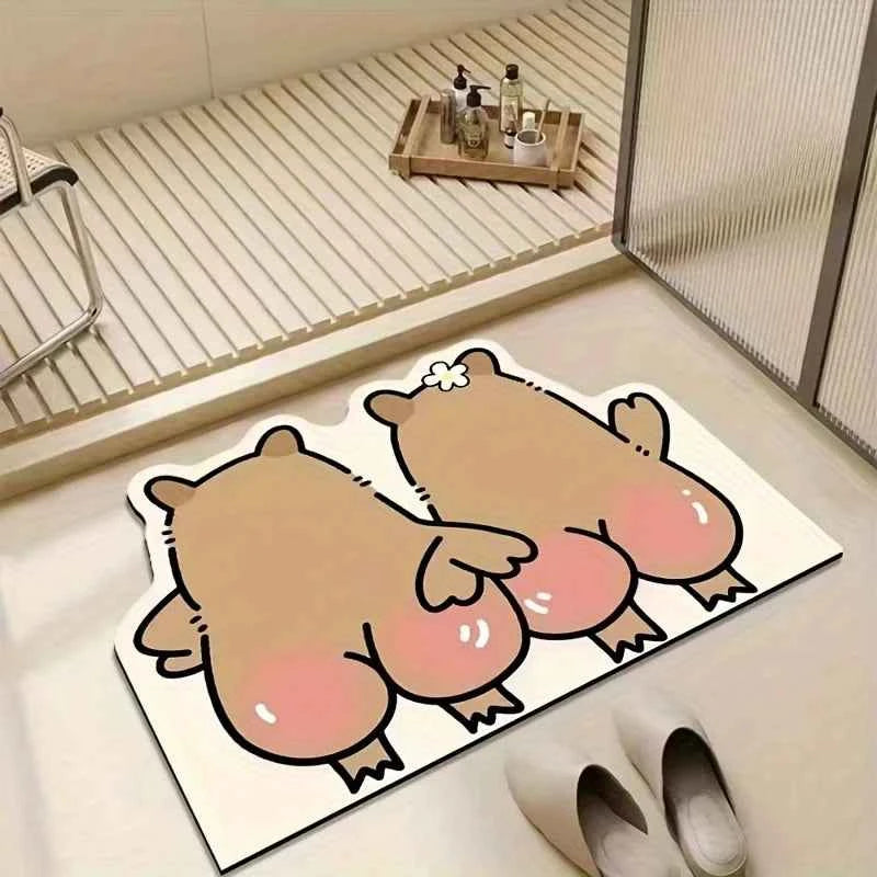 Cute Cartoon Bear Carpet Kitchen Rug Doormat Welcome Mat GZN2