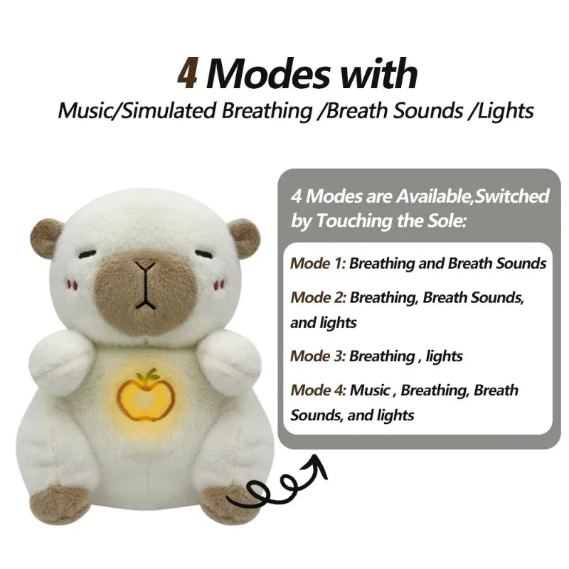 Breathing Animal Plush Toy – Sound & Light Sleep Companion
