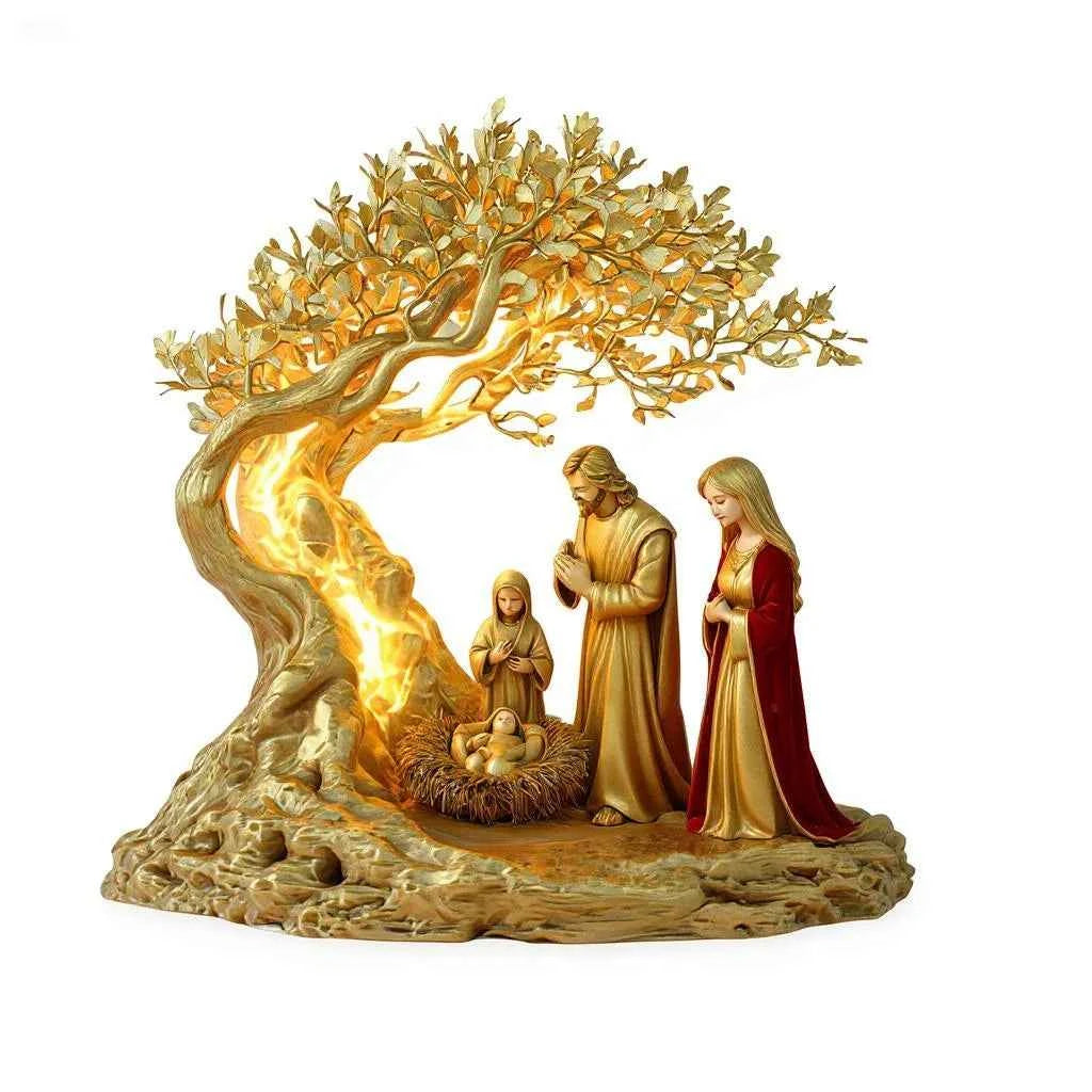 2D Flat Spiritual Moonlight Desk Decoration – Prayer & Tree of Life Home Decor Figurine D