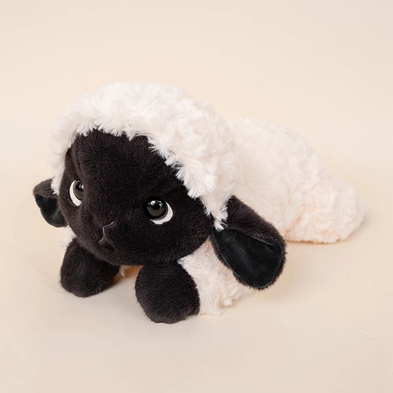 Fluffy Cute Sheep Doll Stuffed Toy Gift Black and white sheep Little Sheep Room Decoration white