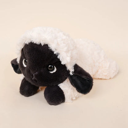 Fluffy Cute Sheep Doll Stuffed Toy Gift Black and white sheep Little Sheep Room Decoration white