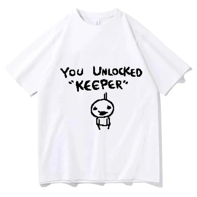 The Binding Of Isaac Print T Shirt - Oversized You Unlocked Keeper Streetwear Tee