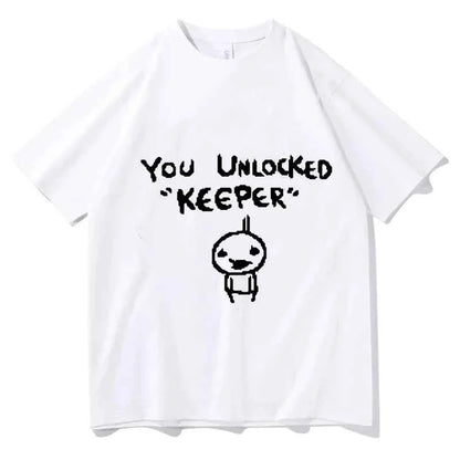 The Binding Of Isaac Print T Shirt - Oversized You Unlocked Keeper Streetwear Tee