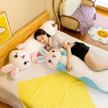 Giant Pink Rabbit Plush Pillow – Soft Bunny Body Cushion