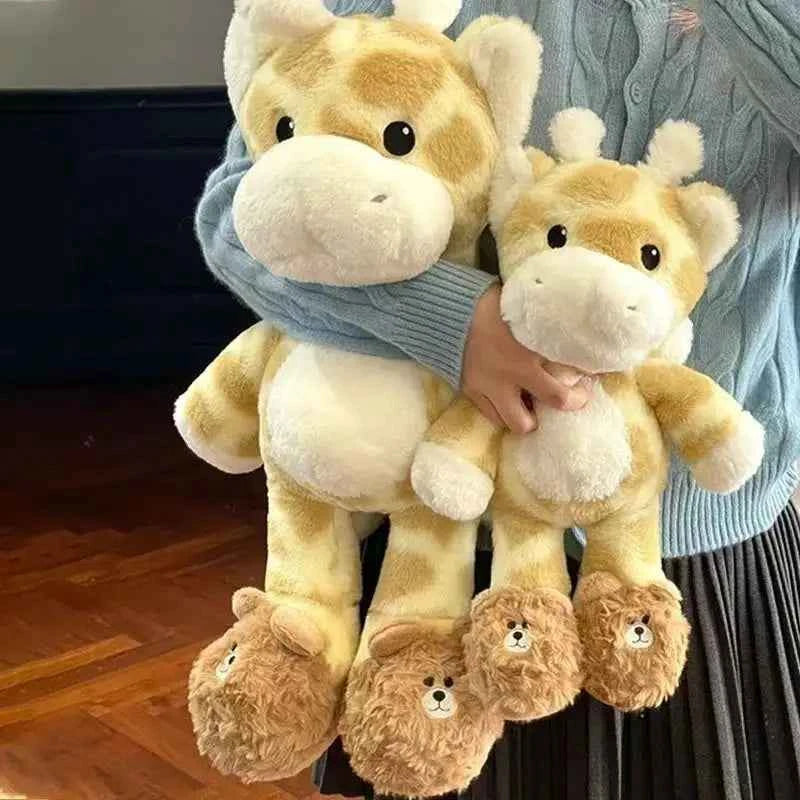 Kawaii Fluffy Giraffe Plush Doll - Soft Stuffed Animal Hug Pillow and Room Decor Gift, 2 Sizes