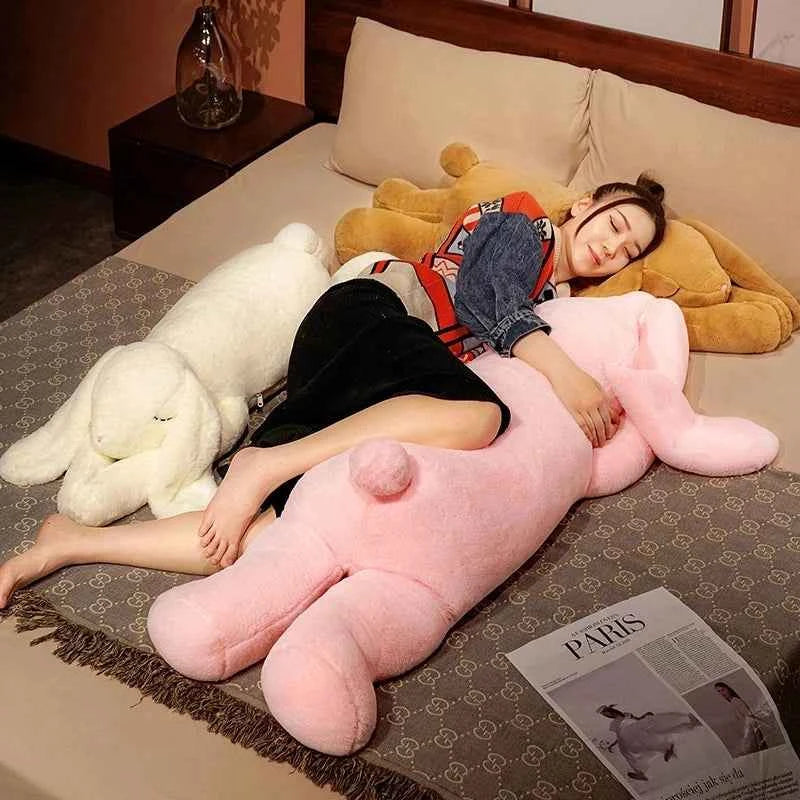Giant Huggable Long Ears Bunny Plush Toy (35.4/47.2 in) - Soft Rabbit Stuffed Pillow Gift