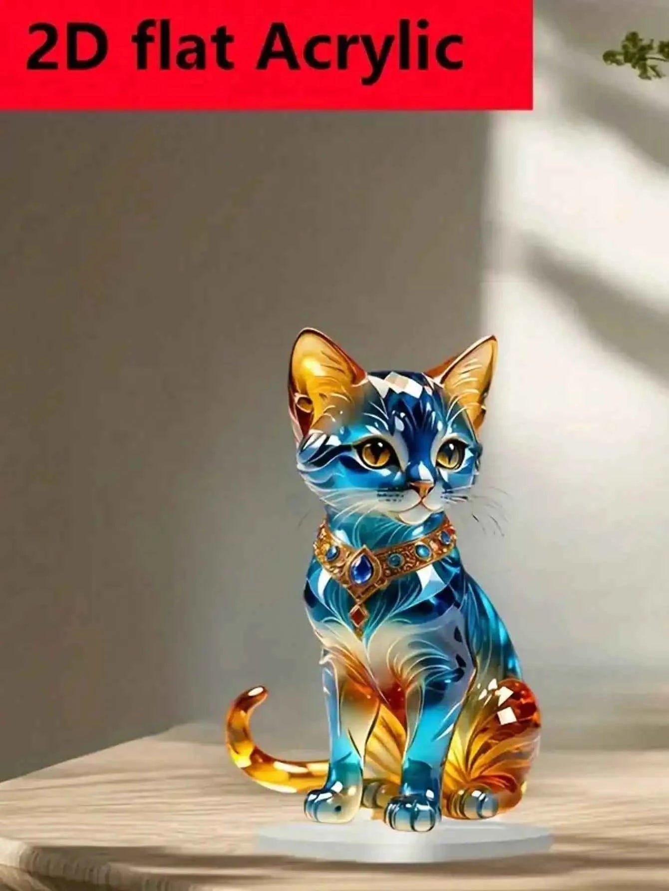 Elegant exotic cat table decoration sculptures, home and office decorations, classic animal themed Thanksgiving decorations。